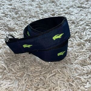 Women's Toe Goz Embroidered Alligator Canvas Belt With D Ring Buckle Large